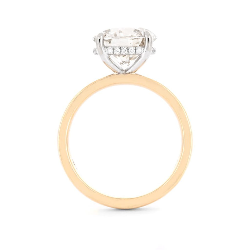 3.38ctw Round Diamond Engagement Ring, 3mm - 14K Multi-Tone Gold