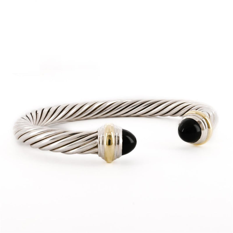 David Yurman | Onyx Cable Cuff, 7" - 925 Sterling Silver