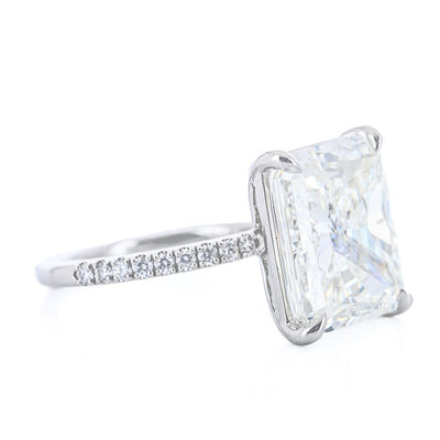 8.52CTW Radiant Diamond Engagement Ring - Pavé Band - 950 Platinum