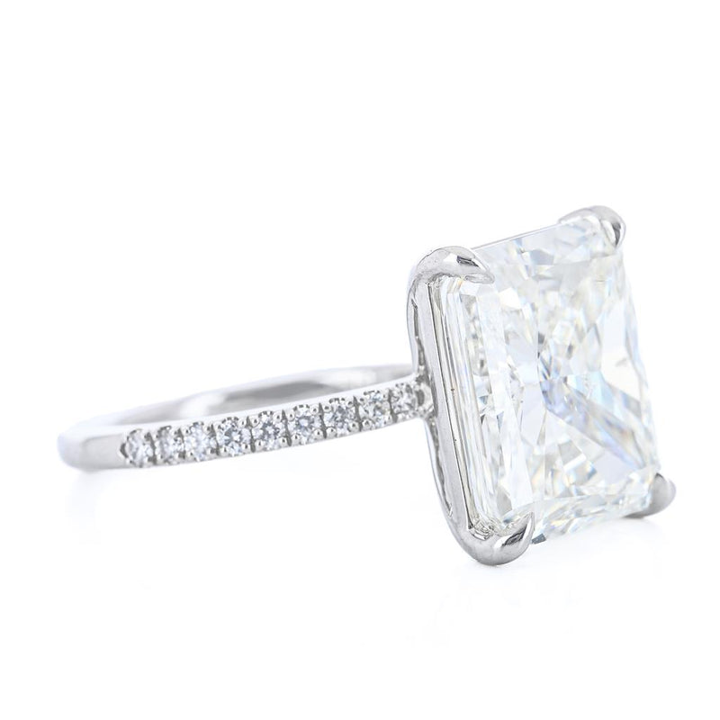 8.52CTW Radiant Diamond Engagement Ring - Pavé Band - 950 Platinum
