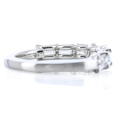 1.64CTW Emerald Diamond Band - East/West - 950 Platinum