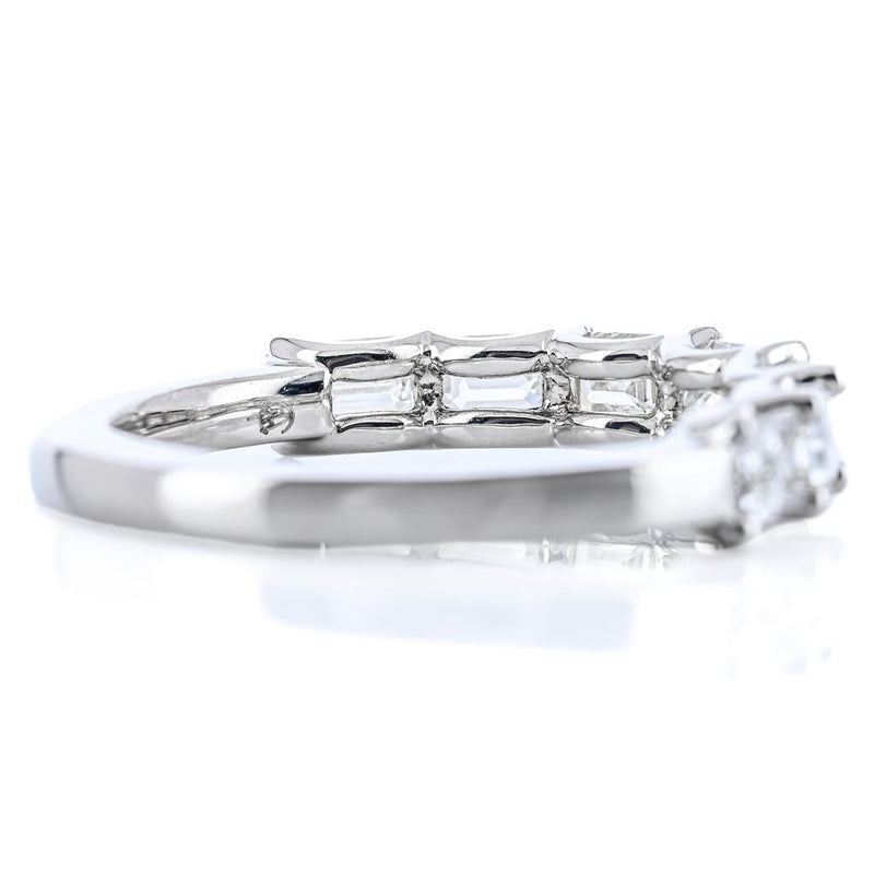 1.64CTW Emerald Diamond Band - East/West - 950 Platinum