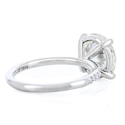 4.50CTW Old European Diamond Engagement Ring - Pavé Band - 950 Platinum