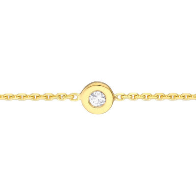 0.03ct Round Diamond Bezel Choker - Yellow Gold