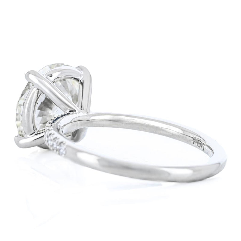 4.50CTW Old European Diamond Engagement Ring - Pavé Band - 950 Platinum