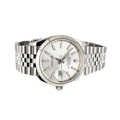 Rolex | 36mm Datejust, Silver Dial, Fluted Bezel, Jubilee Bracelet, Stainless Steel - 126234