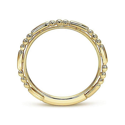 Ball and Bar Station Stackable Band - Yellow Gold