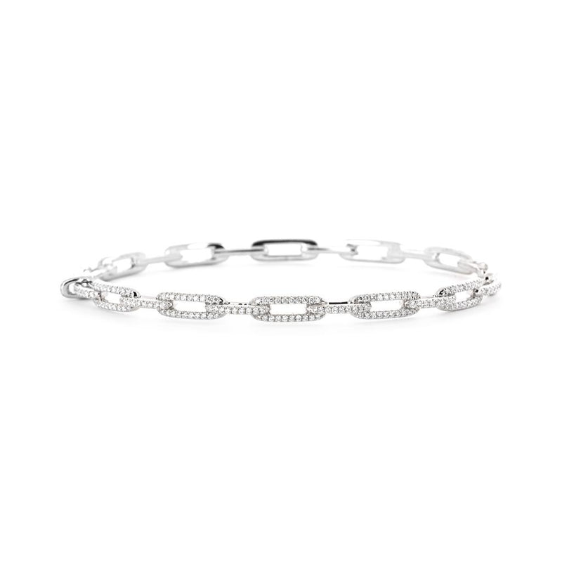 David Yurman | 0.41ctw Diamond Stax Chain Link Bracelet - 18K White Gold