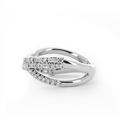 0.79ctw Criss-Cross Diamond Band - White Gold