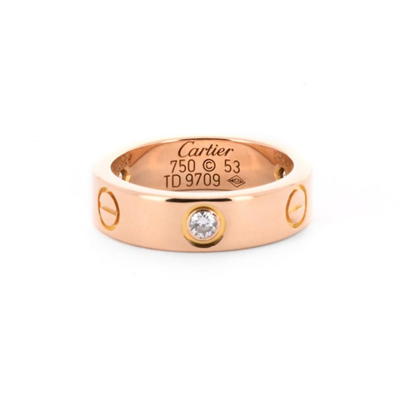 Cartier | 0.22ctw Cartier Love Ring, 3 Diamond, Size 6 - 18K Rose Gold