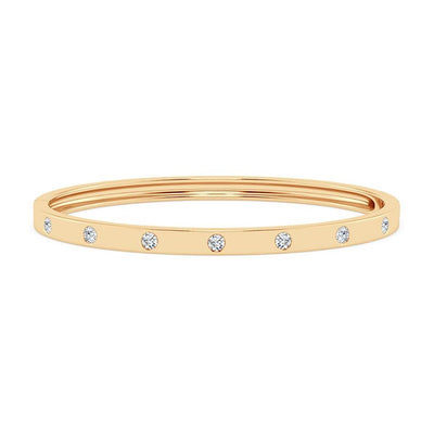 0.75ctw Round Diamond 7-Stone Bangle – 14K Yellow Gold