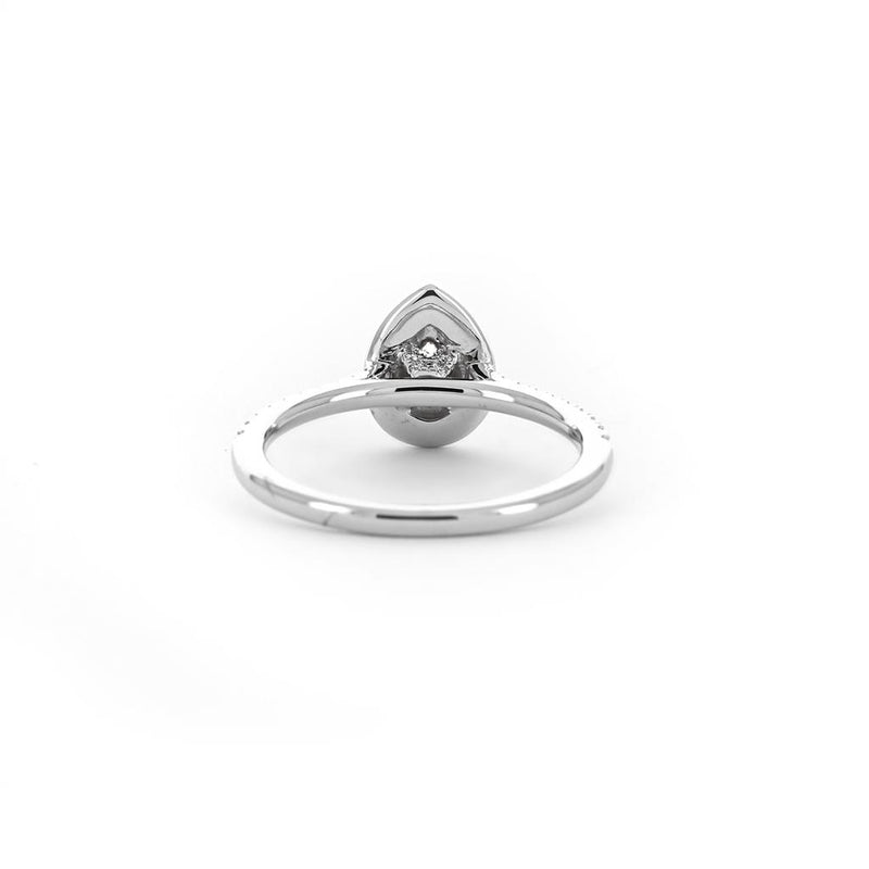 0.58ct Pear Diamond Engagement Ring + Halo