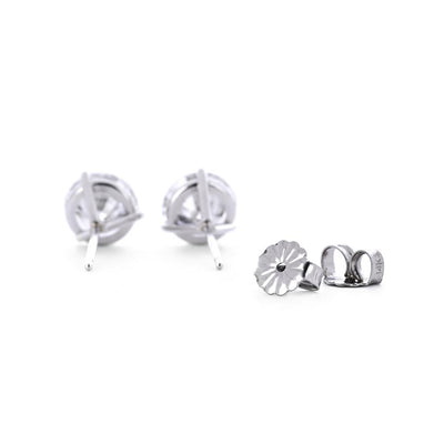 3.17ctw Round Lab Grown Diamond Martini Studs - 14K White Gold