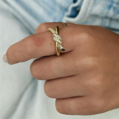 Tiffany & Co. | .33CTW Round Diamond Tiffany Knot Ring Size 6.5 - 18K Yellow Gold