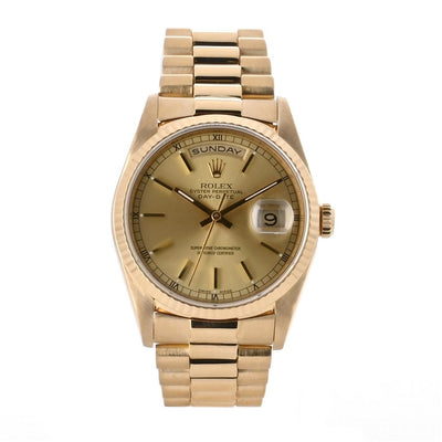 Rolex | 36mm President Day-Date, Champagne Dial, Yellow Gold President Bracelet - 18238