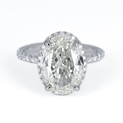 5.17ctw Oval Diamond Micro-Halo Engagement Ring – 950 Platinum