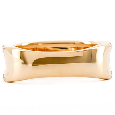 .42CTW Round Diamond Edge Band - Fluted Band - 14K Yellow Gold