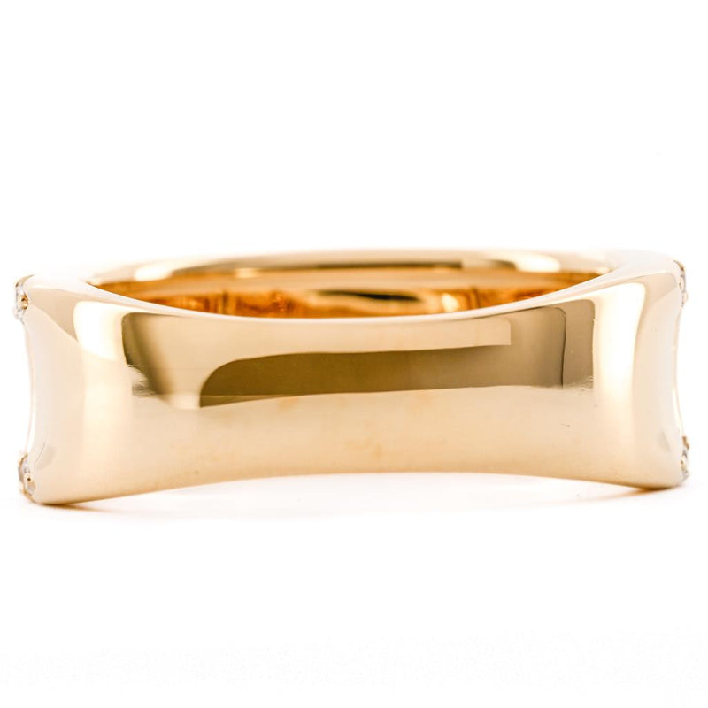.42CTW Round Diamond Edge Band - Fluted Band - 14K Yellow Gold