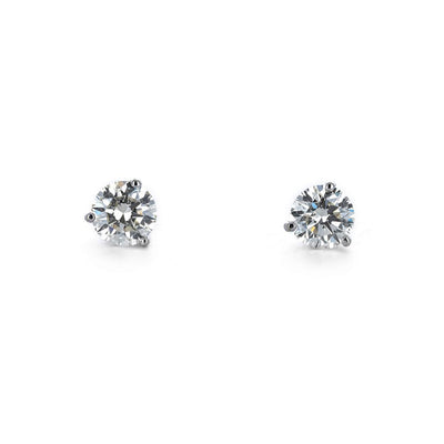 0.17ctw Round Diamond Stud Earrings - White Gold