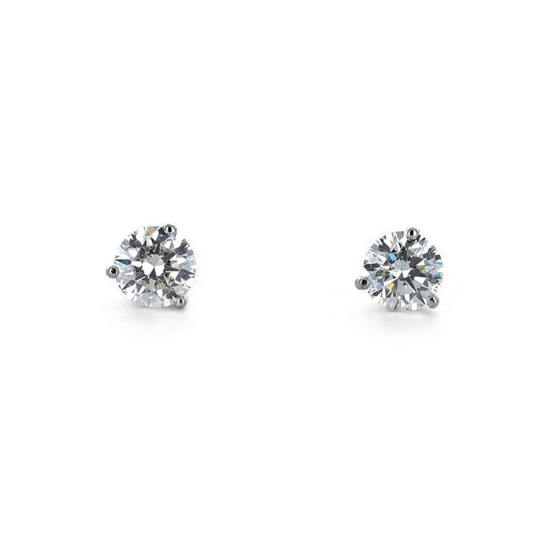 0.18ctw Round Diamond Stud Earrings - White Gold