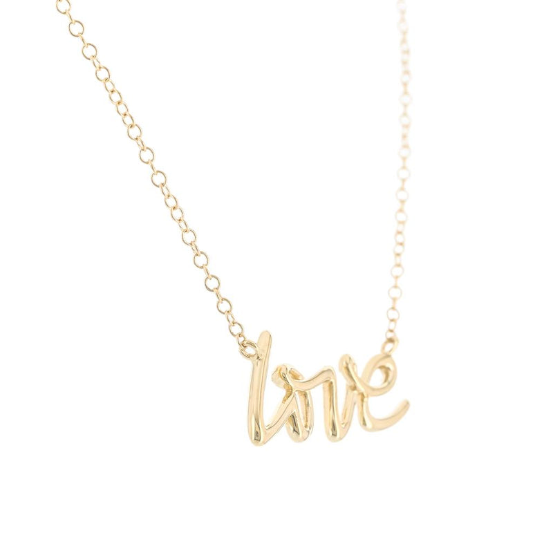 "Love" Necklace, 17.5" - 14K Yellow Gold