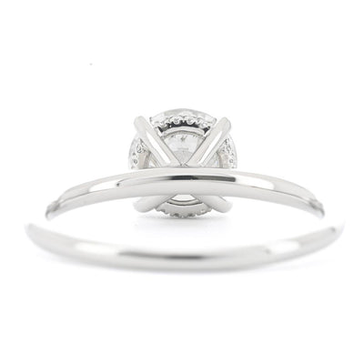 1.49CTW Round Diamond Engagement Ring - Solitaire + Hidden Halo - 950 Platinum