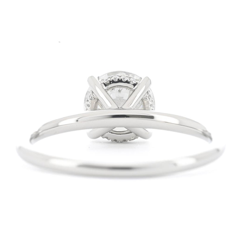 1.49CTW Round Diamond Engagement Ring - Solitaire + Hidden Halo - 950 Platinum