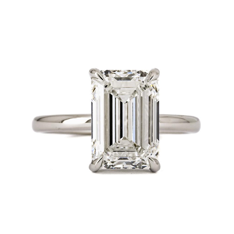 4.22ctw Emerald Cut Solitaire Lab-Grown Diamond Engagement Ring - 950 Platinum - Size 5.5