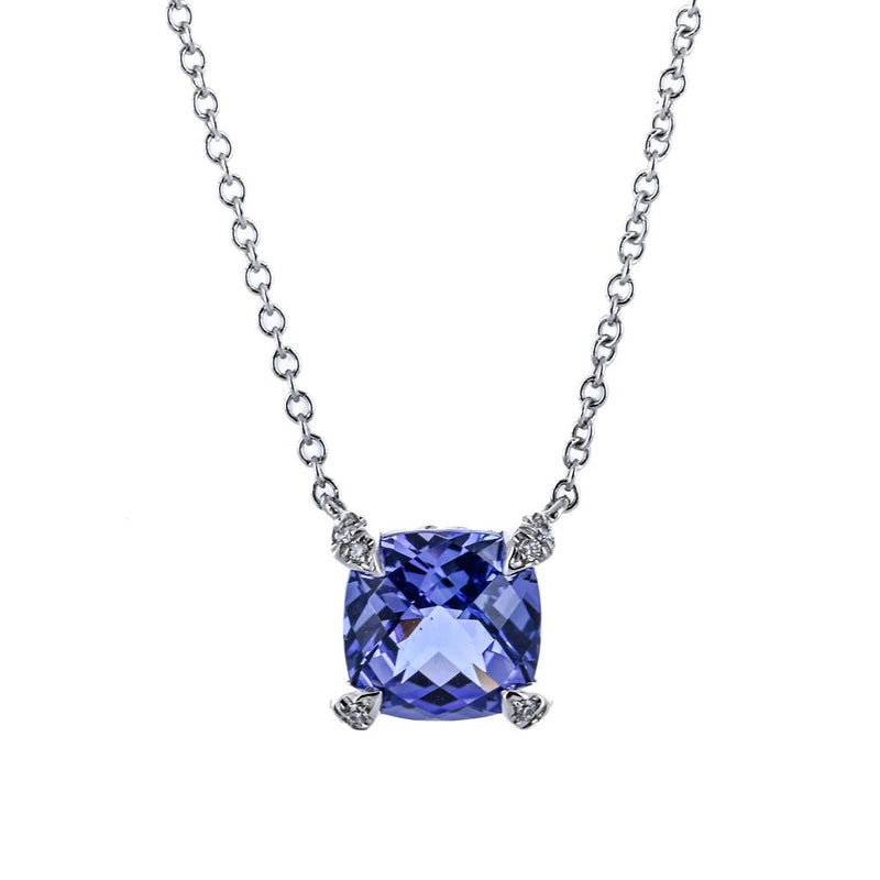 David Yurman | 1.65CT Round Tanzanite Necklace, 18" - 18K White Gold