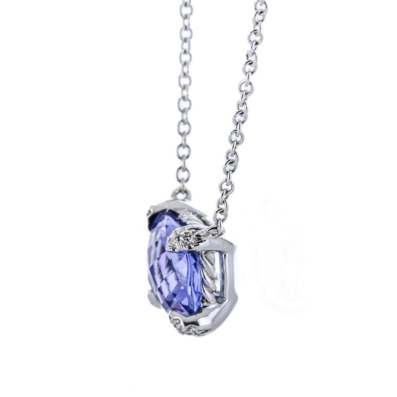 David Yurman | 1.65CT Round Tanzanite Necklace, 18" - 18K White Gold