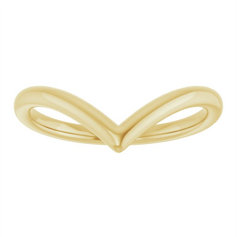"V" Contour Band, Size 7 - 14K Yellow Gold