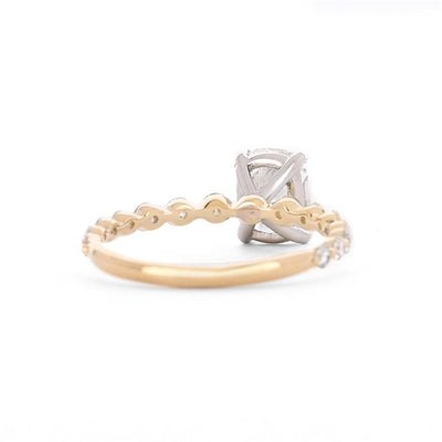 1.94ctw Cushion Diamond Engagement Ring - 14K Multi-Tone Gold