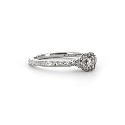 0.22ctw Diamond Engagement Ring + Halo