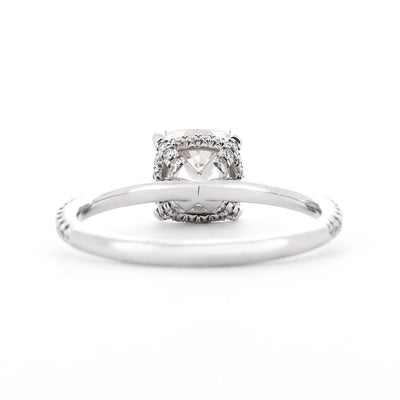 2.75ctw Cushion Diamond Full Pavé Solitaire Engagement Ring - 950 Platinum