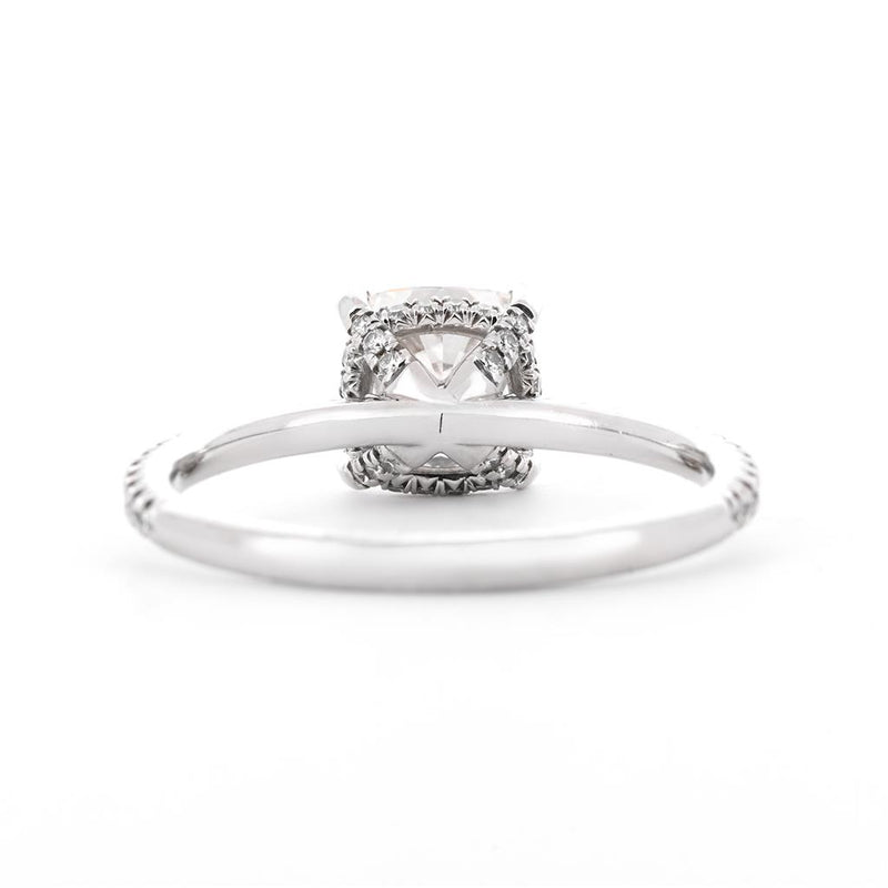 2.75ctw Cushion Diamond Full Pavé Solitaire Engagement Ring - 950 Platinum