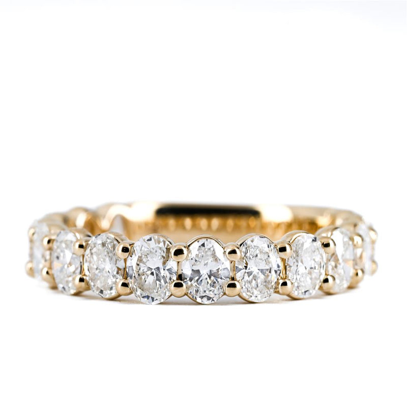 2.17CTW Oval Diamond Band, Size 6.5 - 14K Yellow Gold