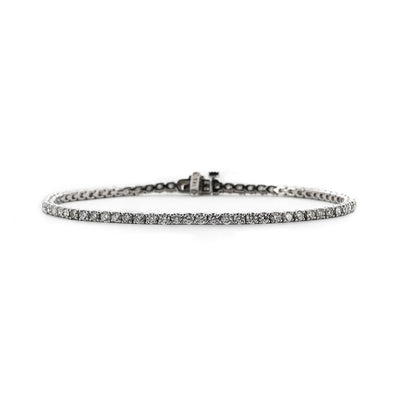 3.0ctw Round Diamond Tennis Bracelet, 7" - 14K White Gold