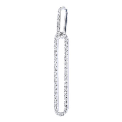 .21CTW Diamond Paperclip Pendant - 14K White Gold