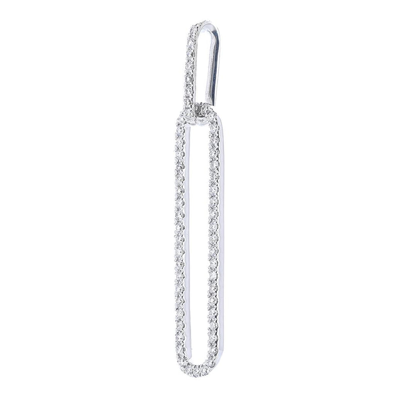 .21CTW Diamond Paperclip Pendant - 14K White Gold