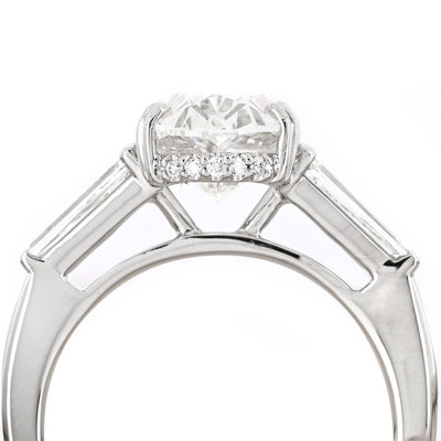 4.26ctw Oval Diamond Engagement Ring - Three-Stone - Platinum