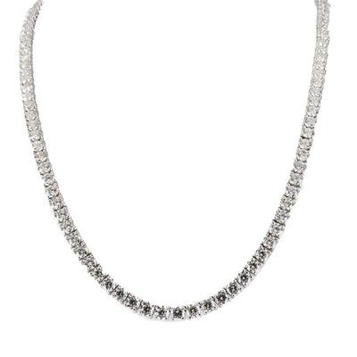 25ctw Round Diamond Necklace - 14k White Gold