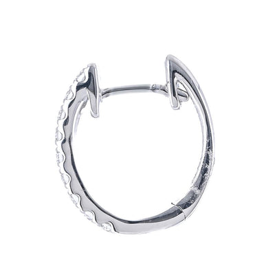 .20CTW Round Diamond Huggie Earrings - 14K White Gold