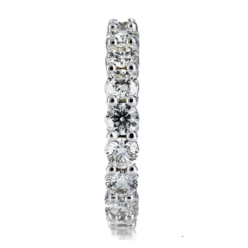 3.28CTW Round Diamond Eternity Band, Size 7.25 - 14K White Gold