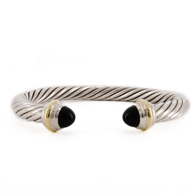 David Yurman | Onyx Cable Cuff, 7" - 925 Sterling Silver