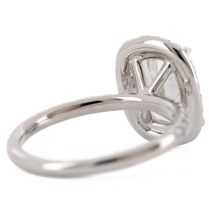 3.34CTW Cushion Engagement Ring - Halo - 950 Platinum