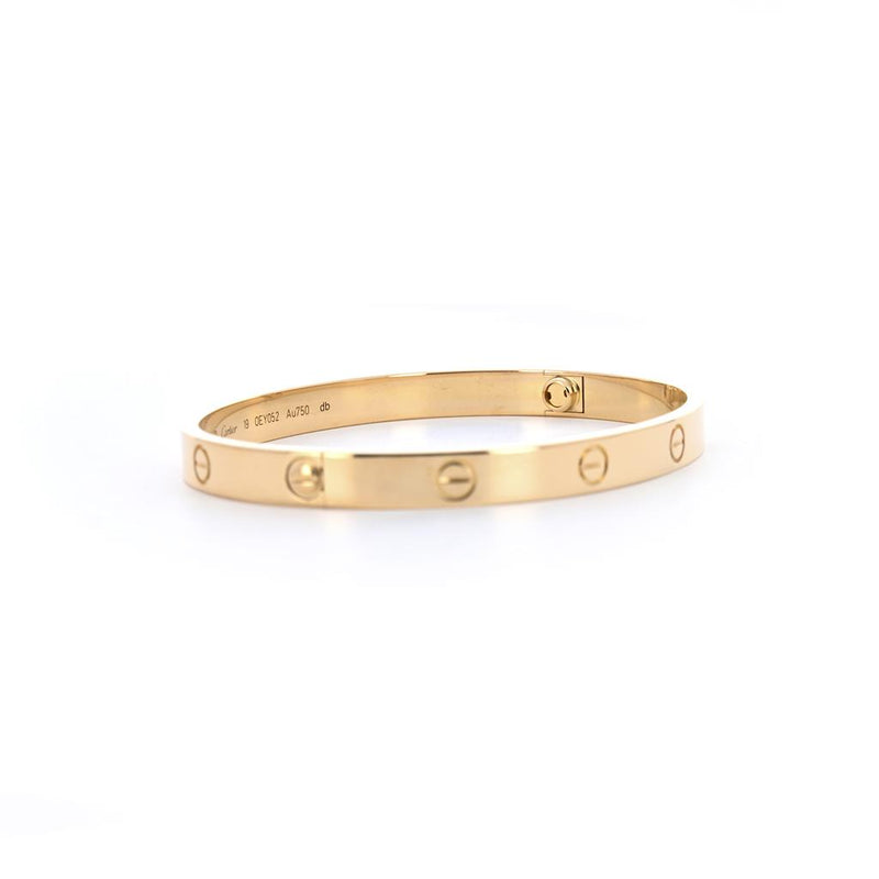 Cartier | Love Bracelet, 6mm, Size 19 – 18K Yellow Gold