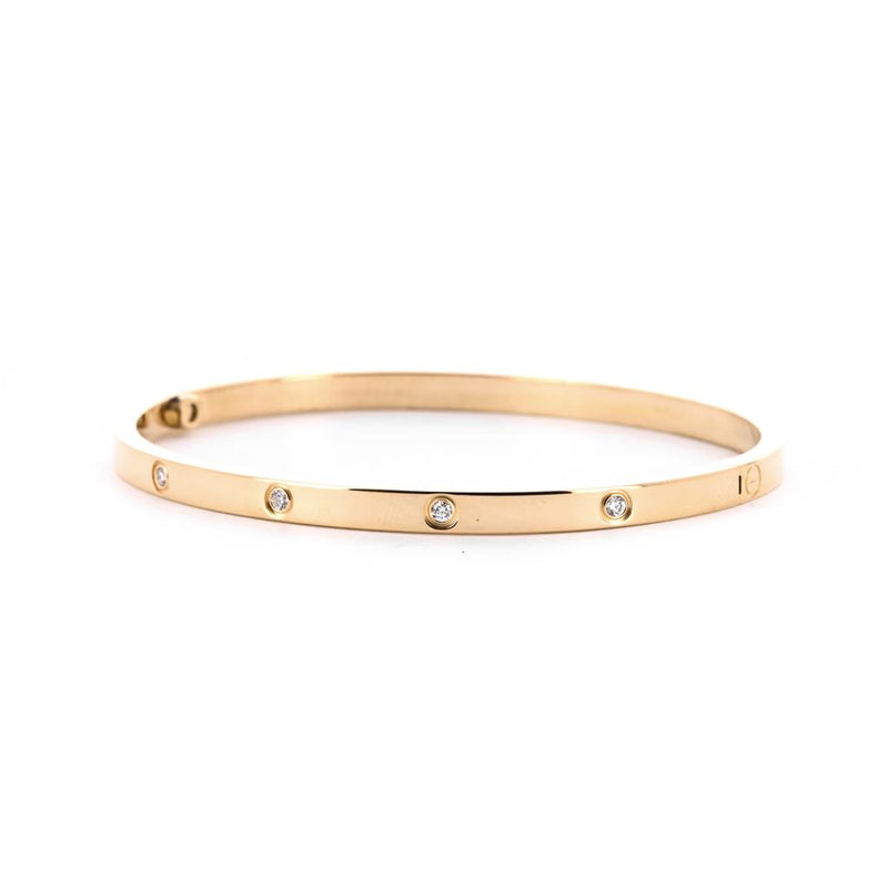 Cartier | 0.21ctw Love Bracelet, Size 17 - 18K Yellow Gold