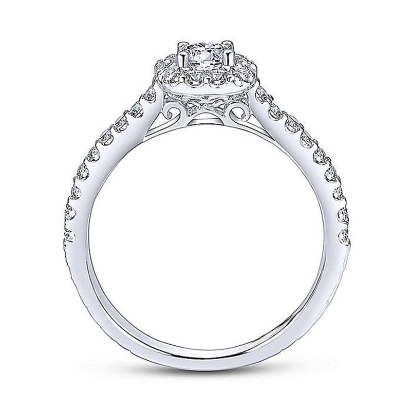 0.67ctw Victorian Style Diamond Engagement Ring - White Gold