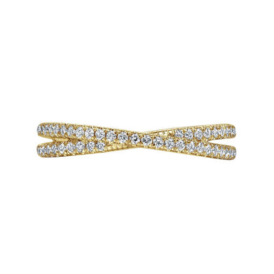 0.26ctw Round Criss-Cross Diamond Band - 14K Yellow Gold