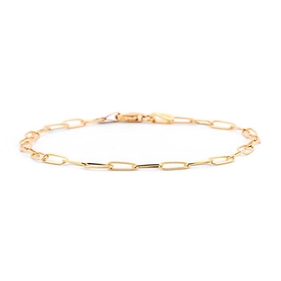 Paperclip Bracelet, 3.0mm, 7.25" - 14K Yellow Gold